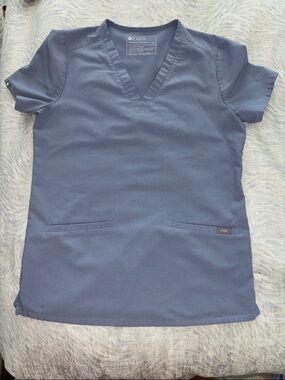 Figs Navy V-Neck Medical Scrub Top